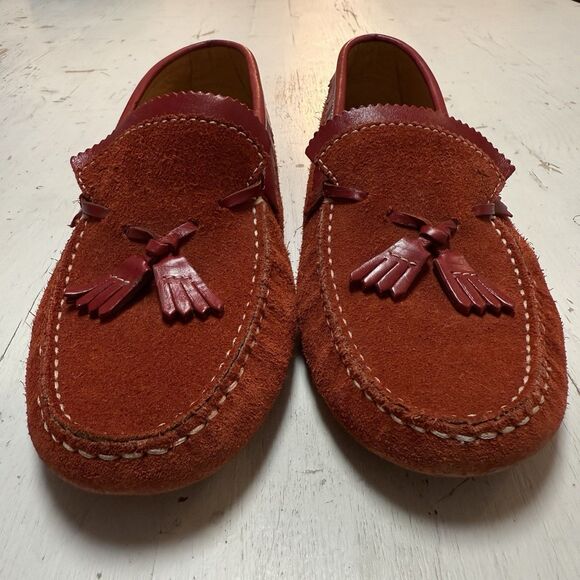 Tod’s Gommino Red Suede Driving Loafer Moccasins Tasseled Kilted EUR 37.5 US 7.5 - Picture 4 of 12